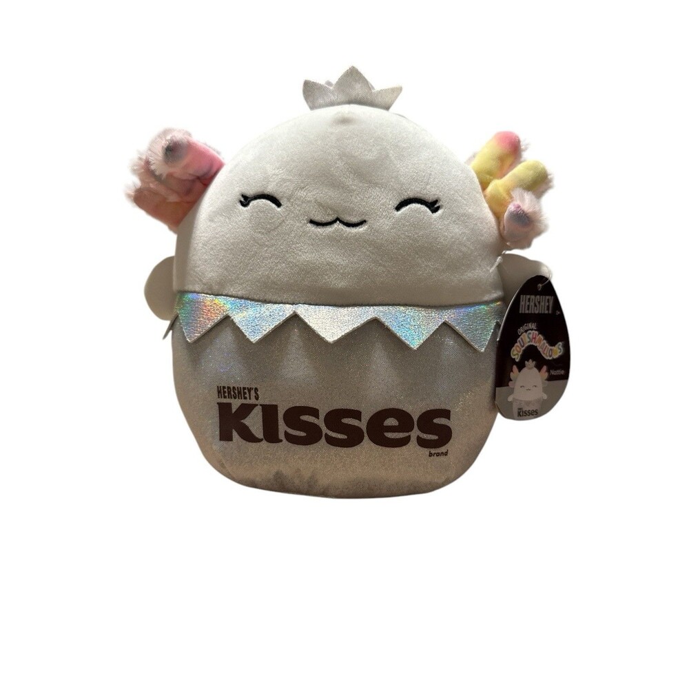 Hershey Original Squishmallows Nattie Kisses 10" Soft Plush White Tye Dye